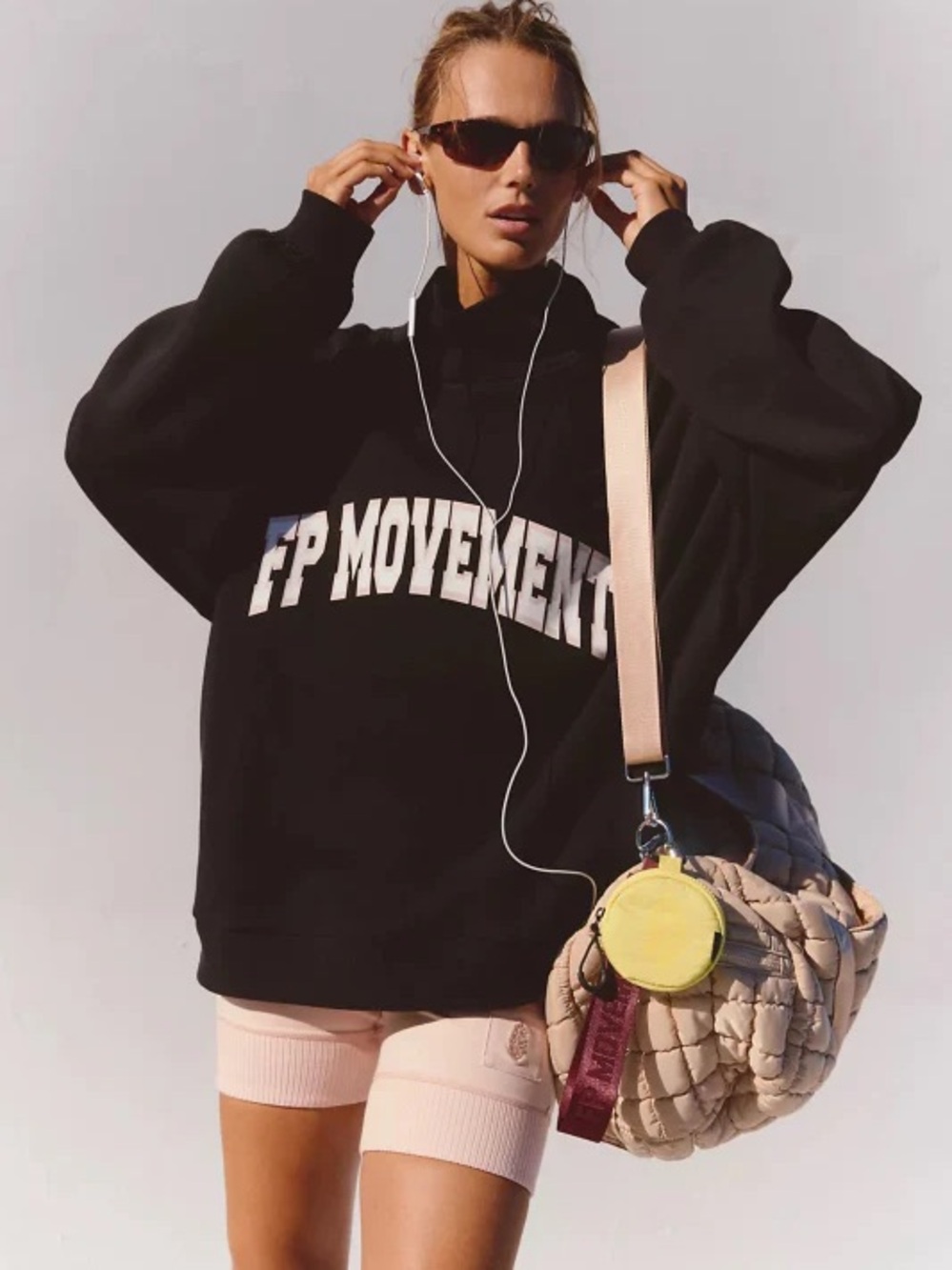Free People Black FP Movement Logo mockneck